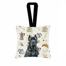 Load image into Gallery viewer, Cane Corso Coffee Bar Hanging Square Fabric Ornament 3.5 × 3.5