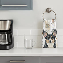 Load image into Gallery viewer, Black and White Cardigan Welsh Corgi Coffee Bar Kitchen Towel