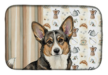 Load image into Gallery viewer, Brindle Cardigan Welsh Corgi Coffee Bar Dish Drying Mat