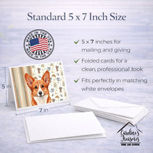 Load image into Gallery viewer, Red Cardigan Welsh Corgi Coffee Bar Greeting Cards Pack of 8