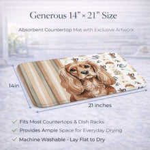 Load image into Gallery viewer, Ruby Cavalier Spaniel Coffee Bar Dish Drying Mat