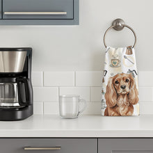 Load image into Gallery viewer, Ruby Cavalier Spaniel Coffee Bar Kitchen Towel