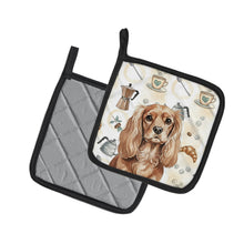 Load image into Gallery viewer, Ruby Cavalier Spaniel Coffee Bar Pair of Pot Holders