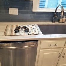 Load image into Gallery viewer, Tricolor Cavalier Spaniel Coffee Bar Dish Drying Mat