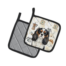 Load image into Gallery viewer, Tricolor Cavalier Spaniel Coffee Bar Pair of Pot Holders