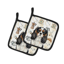 Load image into Gallery viewer, Tricolor Cavalier Spaniel Coffee Bar Pair of Pot Holders