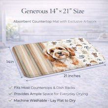 Load image into Gallery viewer, Cavapoo Coffee Bar Dish Drying Mat