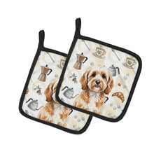 Load image into Gallery viewer, Cavapoo Coffee Bar Pair of Pot Holders