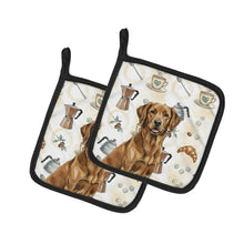 Load image into Gallery viewer, Chesapeake Bay Retriever Coffee Bar Pair of Pot Holders