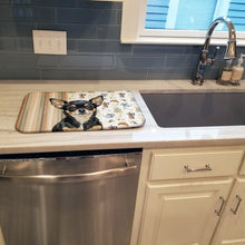 Load image into Gallery viewer, Black and Tan Chihuahua Coffee Bar Dish Drying Mat