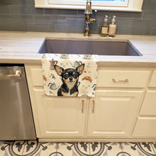 Load image into Gallery viewer, Black and Tan Chihuahua Coffee Bar Kitchen Towel
