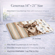Load image into Gallery viewer, Chocolate Chihuahua Coffee Bar Dish Drying Mat