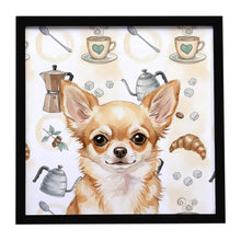 Load image into Gallery viewer, Fawn Chihuahua Coffee Bar Framed Metal Print