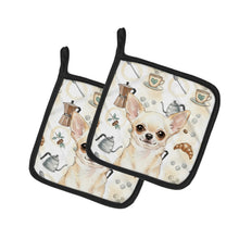 Load image into Gallery viewer, Cream Chihuahua Coffee Bar Pair of Pot Holders