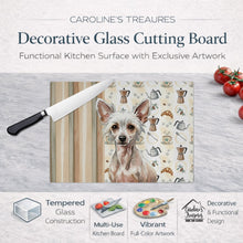 Load image into Gallery viewer, Hairless Chinese Crested Coffee Bar Glass Cutting Board