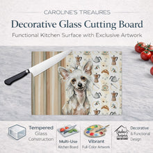 Load image into Gallery viewer, Hairless Mottled Pattern Chinese Crested Coffee Bar Glass Cutting Board