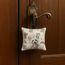 Load image into Gallery viewer, Hairless Mottled Pattern Chinese Crested Coffee Bar Hanging Square Fabric Ornament 3.5 × 3.5