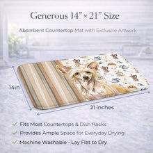 Load image into Gallery viewer, Hairless Palomino Chinese Crested Coffee Bar Dish Drying Mat