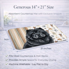 Load image into Gallery viewer, Black Chow Chow Coffee Bar Dish Drying Mat
