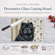 Load image into Gallery viewer, Black Chow Chow Coffee Bar Glass Cutting Board