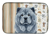 Load image into Gallery viewer, Blue Chow Chow Coffee Bar Dish Drying Mat