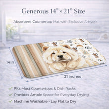 Load image into Gallery viewer, Cream Chow Chow Coffee Bar Dish Drying Mat