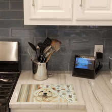 Load image into Gallery viewer, Cream Chow Chow Coffee Bar Glass Cutting Board