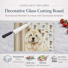 Load image into Gallery viewer, Cream Chow Chow Coffee Bar Glass Cutting Board