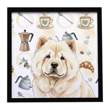 Load image into Gallery viewer, Cream Chow Chow Coffee Bar Framed Metal Print