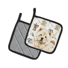 Load image into Gallery viewer, Cream Chow Chow Coffee Bar Pair of Pot Holders