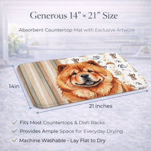 Load image into Gallery viewer, Red Chow Chow Coffee Bar Dish Drying Mat