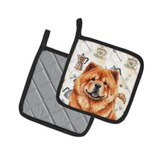 Load image into Gallery viewer, Red Chow Chow Coffee Bar Pair of Pot Holders