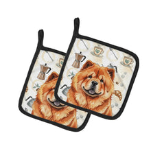 Load image into Gallery viewer, Red Chow Chow Coffee Bar Pair of Pot Holders