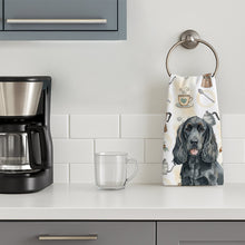 Load image into Gallery viewer, Black Cocker Spaniel Coffee Bar Kitchen Towel