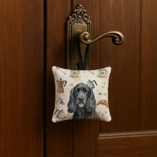 Load image into Gallery viewer, Black Cocker Spaniel Coffee Bar Hanging Square Fabric Ornament 3.5 × 3.5