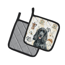 Load image into Gallery viewer, Black Cocker Spaniel Coffee Bar Pair of Pot Holders