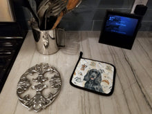Load image into Gallery viewer, Black Cocker Spaniel Coffee Bar Pair of Pot Holders