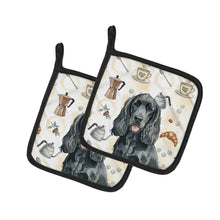 Load image into Gallery viewer, Black Cocker Spaniel Coffee Bar Pair of Pot Holders
