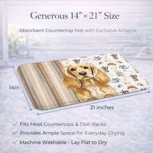 Load image into Gallery viewer, Buff Cocker Spaniel Coffee Bar Dish Drying Mat