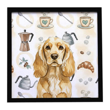 Load image into Gallery viewer, Buff Cocker Spaniel Coffee Bar Framed Metal Print