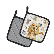 Load image into Gallery viewer, Buff Cocker Spaniel Coffee Bar Pair of Pot Holders