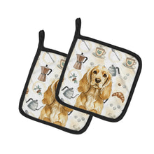 Load image into Gallery viewer, Buff Cocker Spaniel Coffee Bar Pair of Pot Holders