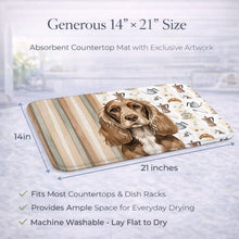 Load image into Gallery viewer, Chocolate Cocker Spaniel Coffee Bar Dish Drying Mat