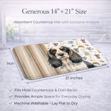 Load image into Gallery viewer, Parti Cocker Spaniel Coffee Bar Dish Drying Mat