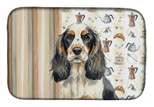 Load image into Gallery viewer, Parti Cocker Spaniel Coffee Bar Dish Drying Mat
