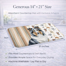 Load image into Gallery viewer, Blue Merle Collie Coffee Bar Dish Drying Mat