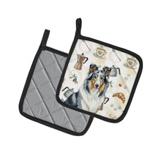 Load image into Gallery viewer, Blue Merle Collie Coffee Bar Pair of Pot Holders