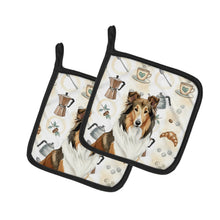 Load image into Gallery viewer, Sable Collie Coffee Bar Pair of Pot Holders