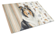 Load image into Gallery viewer, Tricolor Collie Coffee Bar Glass Cutting Board