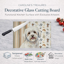 Load image into Gallery viewer, Coton de Tulear Coffee Bar Glass Cutting Board
